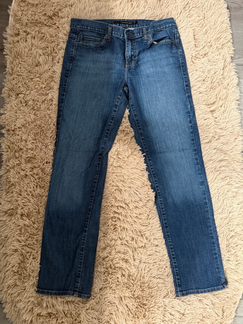 Calvin Klein Jeans Women's Medium Blue Straight-Leg Jeans
